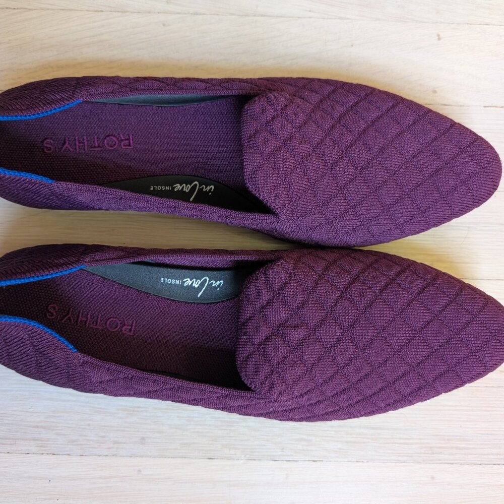 Rothy's Almond Loafer in Quilted Plum - size 10